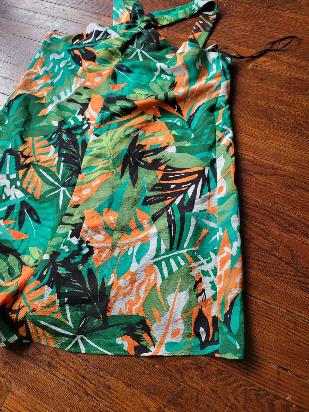 Zara Trafaluc Tropical Jumpsuit Romper Large Halter Style Green Orange Beach - Picture 6 of 17